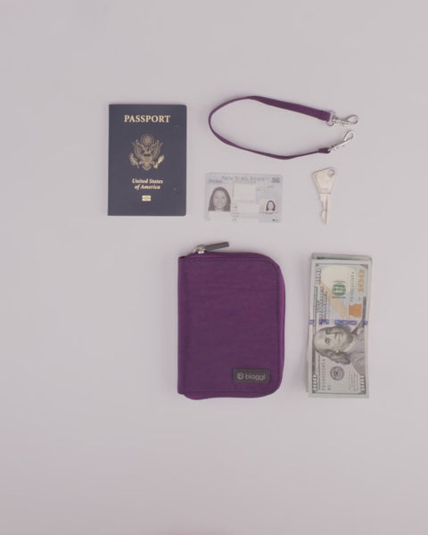 Purple | On-The-Go Hobo + Zipsafe Travel Organizer