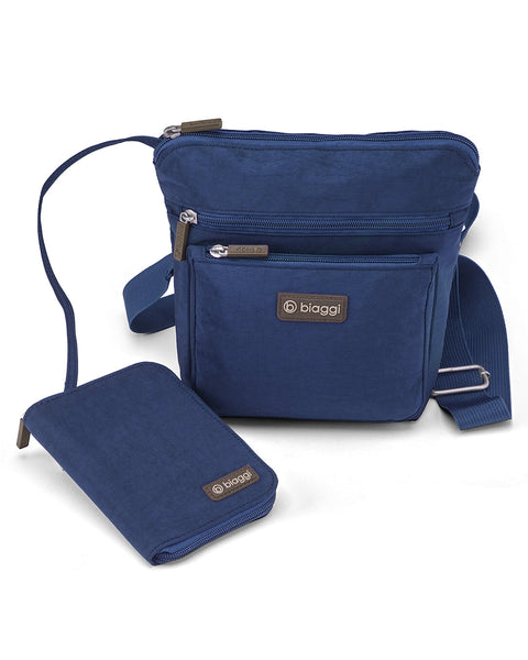 Navy Blue | Convertible Crossbody + Zipsafe Travel Organizer