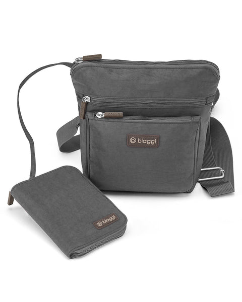 Grey | Convertible Crossbody + Zipsafe Travel Organizer
