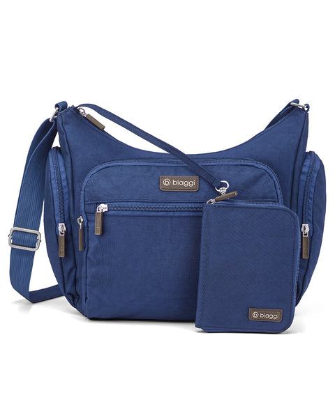 Navy Blue | On-The-Go Hobo + Zipsafe Travel Organizer