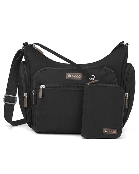 Black | On-The-Go Hobo + Zipsafe Travel Organizer