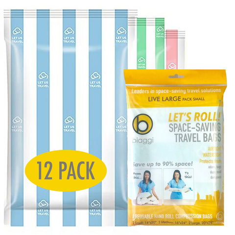 12 Pack | Let's Roll! Compression Packing Bags – 12 Pack