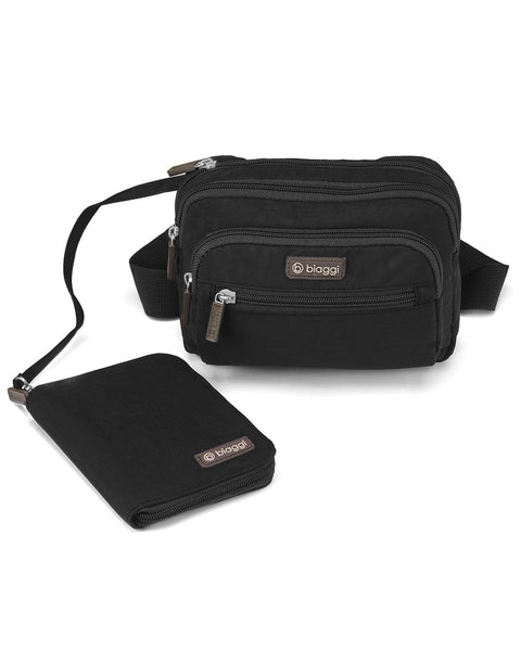 Black | Convertible Pouch + ZipSafe Travel Organizer