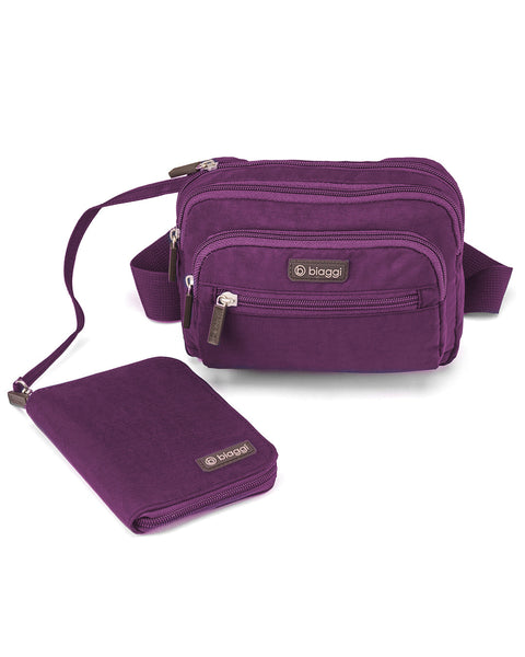 Purple | Convertible Pouch + ZipSafe Travel Organizer