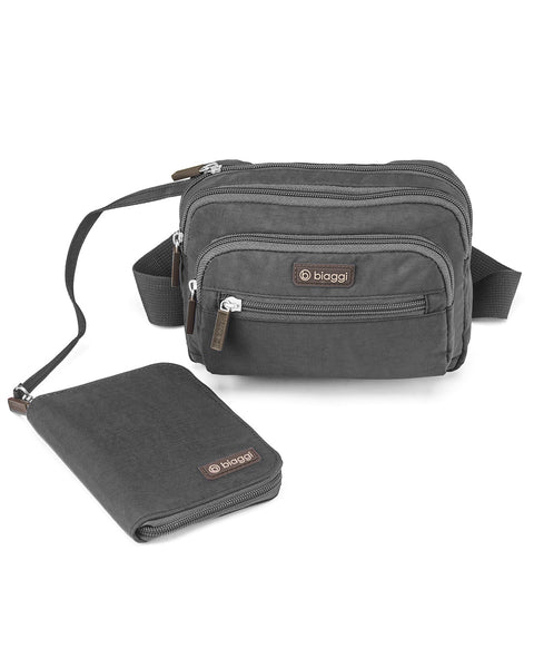 Grey | Convertible Pouch + ZipSafe Travel Organizer