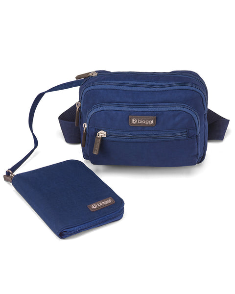 Navy Blue | Convertible Pouch + ZipSafe Travel Organizer