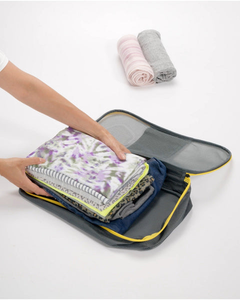 Grey | Max Zipcubes 3 Pack+Laundry/Shoe Bag
