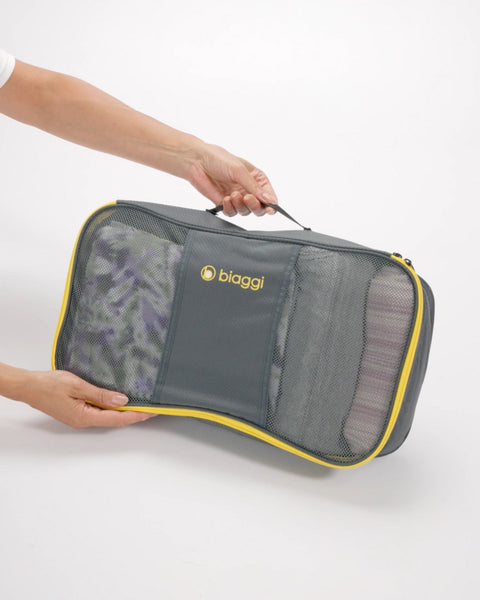 Grey | Max Zipcubes 3 Pack+Laundry/Shoe Bag